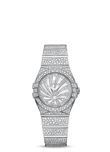 Omega Constellation Quartz 27 Polished White Gold / Snow / Diamond Supernova